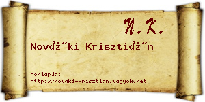 Nováki Krisztián névjegykártya