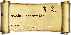 Nováki Krisztián névjegykártya