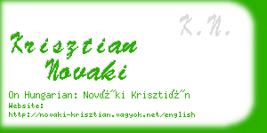 krisztian novaki business card